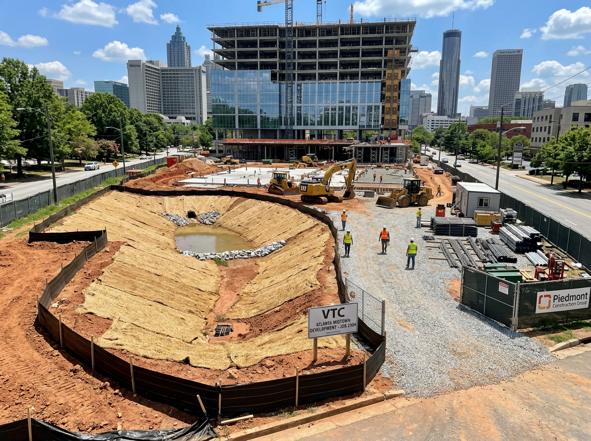 Commercial site erosion control installation
